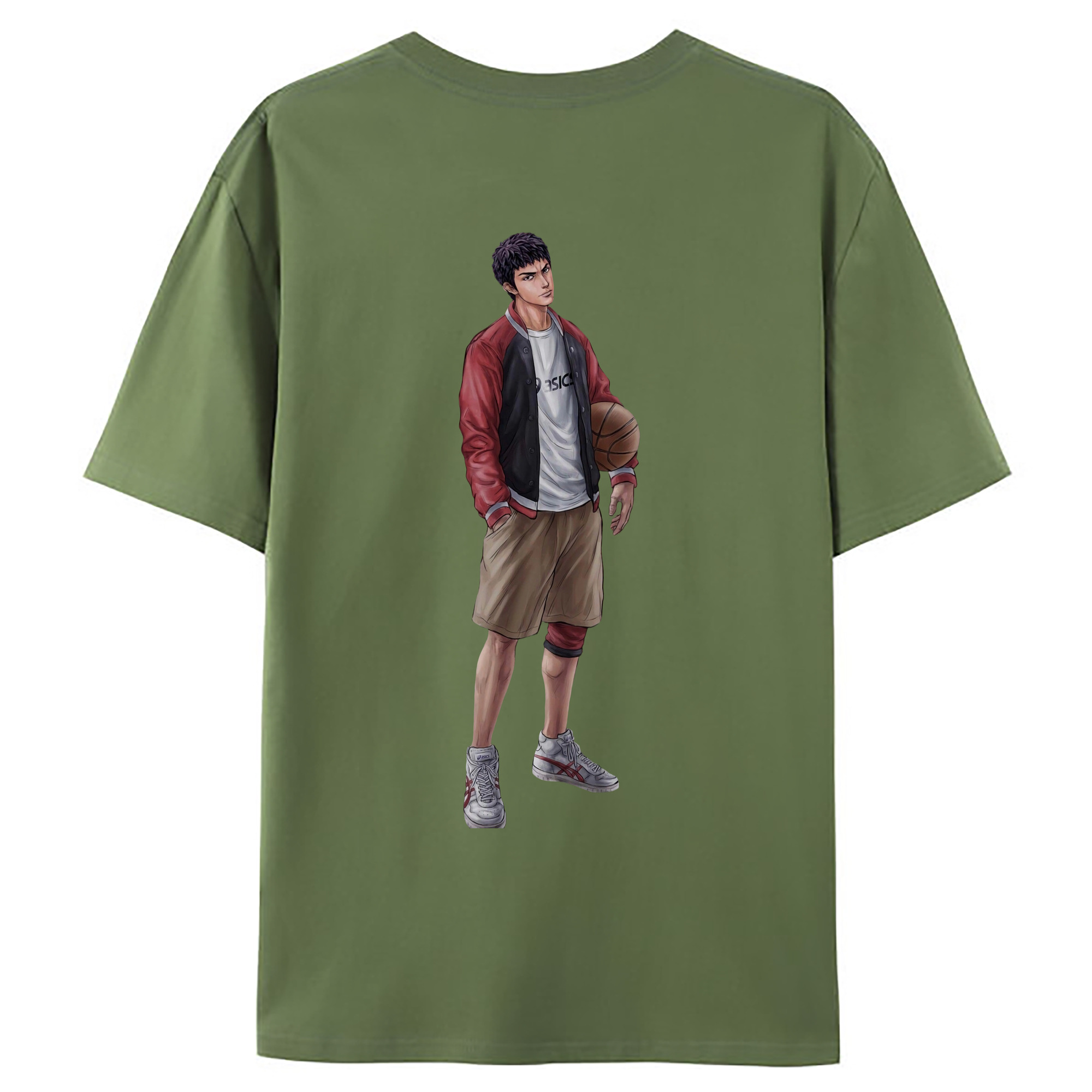 （画像用） SLAM DUNK／スラムダンク 綿100％ メンズ半袖Tシャツ（バックプリント） 通気性